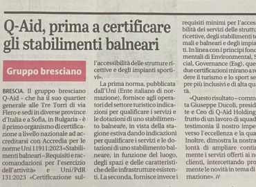 Q-Aid è il primo organismo di certificazione in Italia ad ottenere l’accreditamento di Accredia per le norme UNI 11911:2023 e Uni/PdR 131:2023