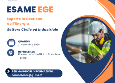 Esame EGE – Esperto in Gestione dell’Energia