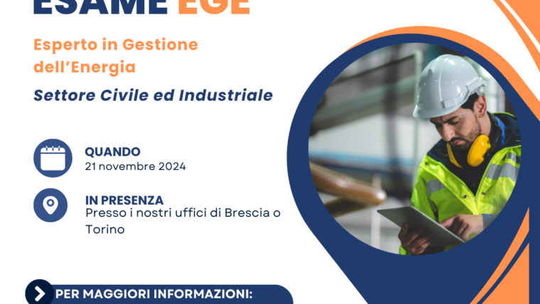 Esame EGE – Esperto in Gestione dell’Energia