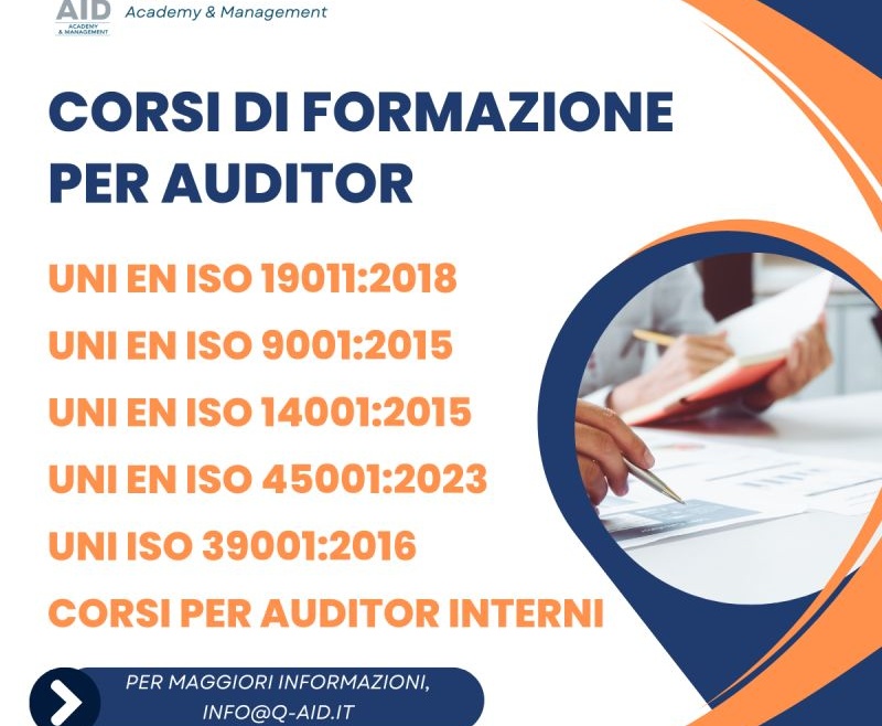 Prossimamente a calendario: Corsi Auditor ISO