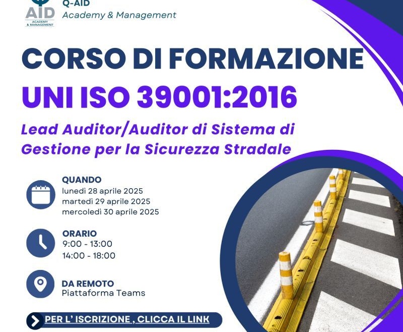 Diventa Lead Auditor/ Auditor di Sistema di Gestione per la Sicurezza Stradale